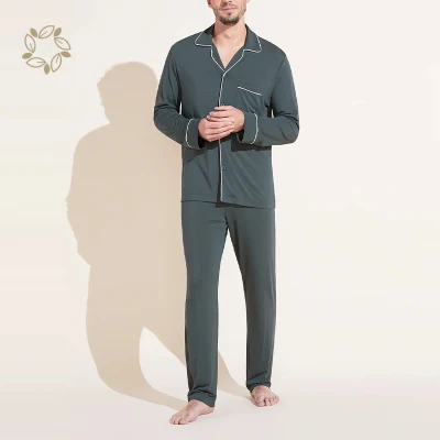 Ropa de descanso para hombre de bambú sostenible, pijamas personalizados para hombre orgánicos, ropa de salón para hombre ecológica